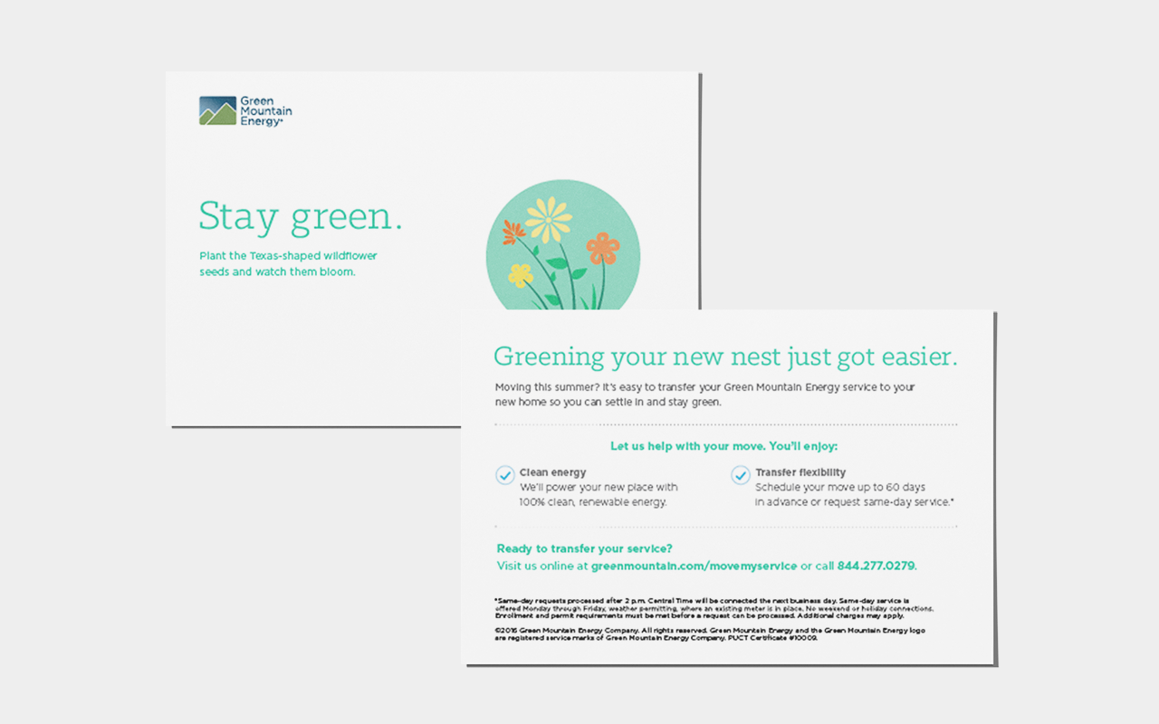 Green Mountain Energy Direct Mail Campaigns