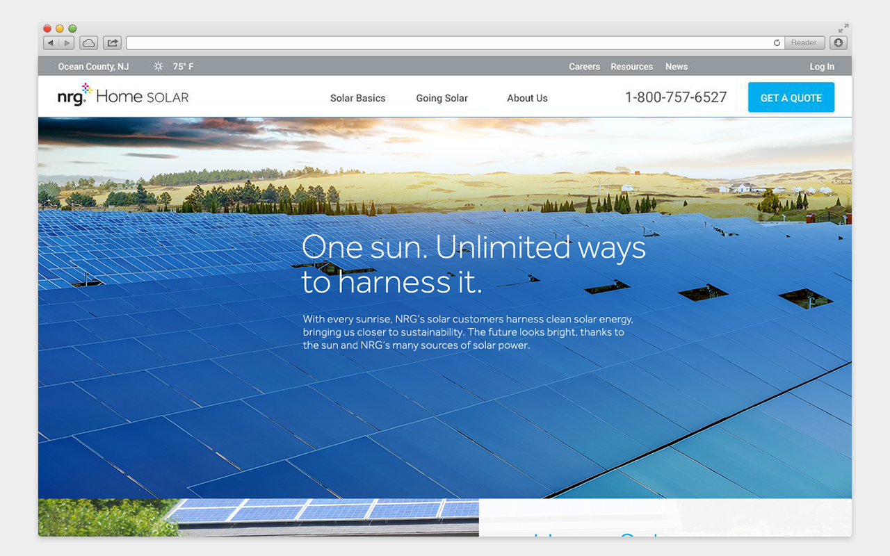 Home Solar Landing Page + Sales Collateral